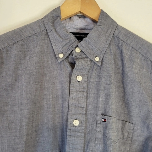 Tommy Hilfiger Gray Long Sleeve Collared Button Down Shirt Men's Sz. XXL NWT - Picture 2 of 7